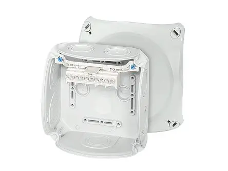 Produktfoto 1 von HENSEL DK Polypropylen Anschlussbox Grau IP66 5 Breite 130mm Höhe 130 mm Länge 77 mm