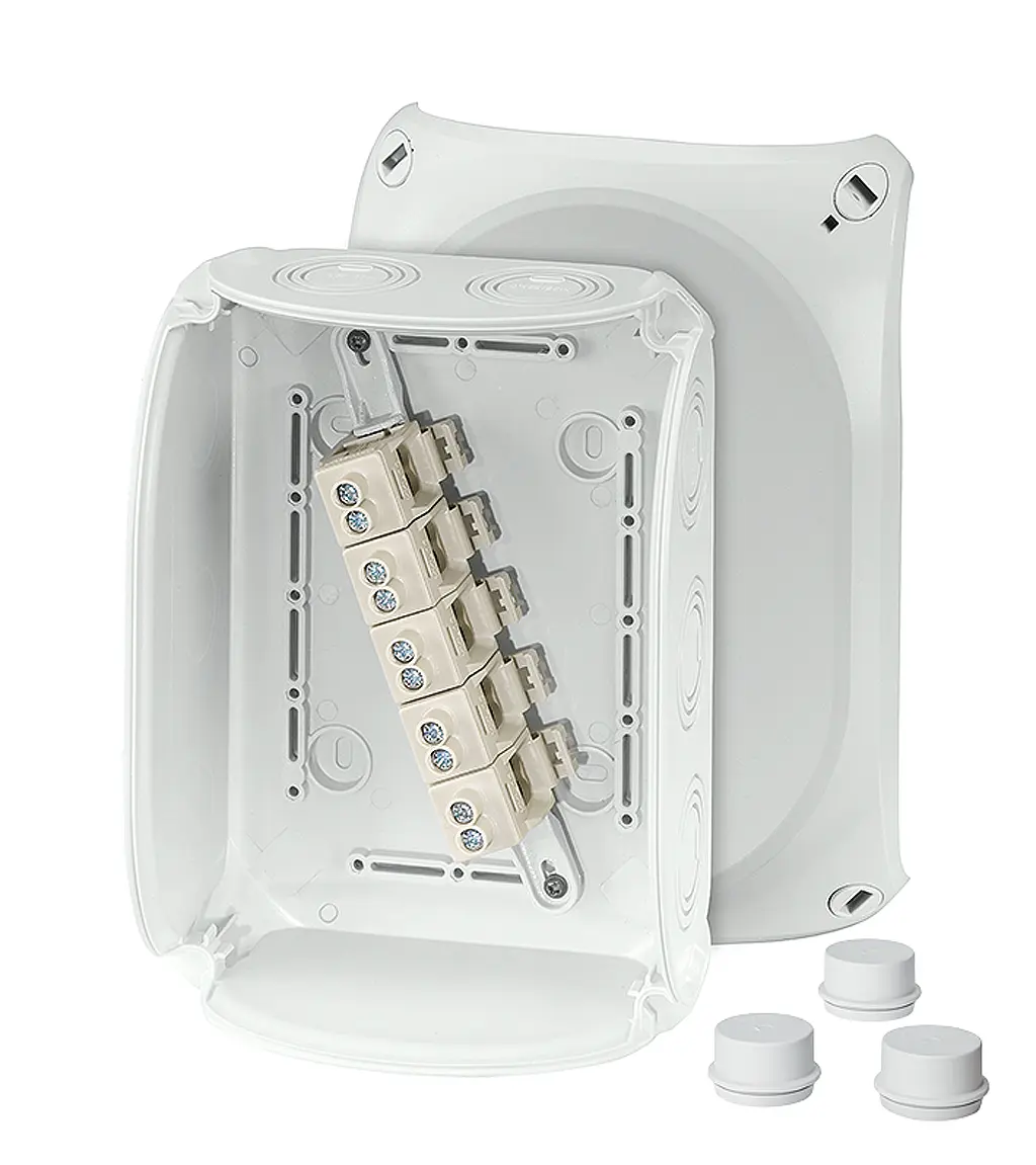 Produktfoto 1 von HENSEL DK Polycarbonat Anschlussbox Grau IP55 5 Breite 210 mm Höhe 155 mm Länge 91 mm