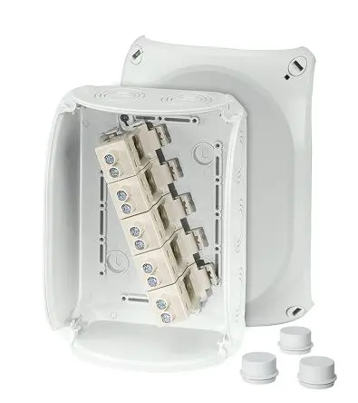 Produktfoto 1 von HENSEL DK Polycarbonat Anschlussbox Grau IP66 5 Breite 210mm Höhe 155 mm Länge 91 mm