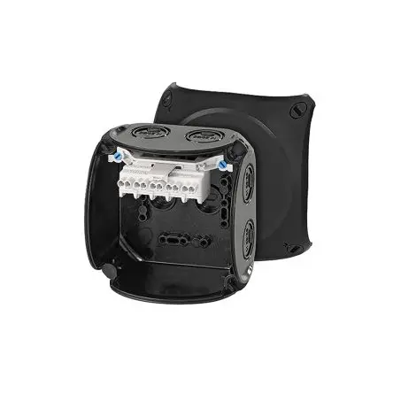 Produktfoto 1 von HENSEL KF Polycarbonat Anschlussbox Schwarz IP66 5 Breite 104mm Höhe 104 mm Länge 70 mm