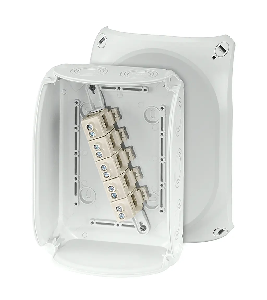 Produktfoto 1 von HENSEL KF Polycarbonat Anschlussbox Grau IP40 5 Breite 210 mm Höhe 155 mm Länge 92 mm