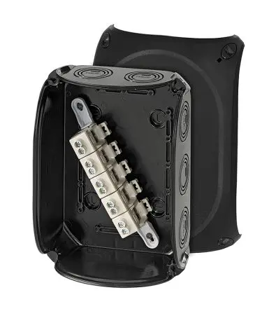Produktfoto 1 von HENSEL KF 1610 B Polycarbonat Anschlussbox Schwarz IP66 5 Breite 210mm Höhe 155 mm Länge 92 mm