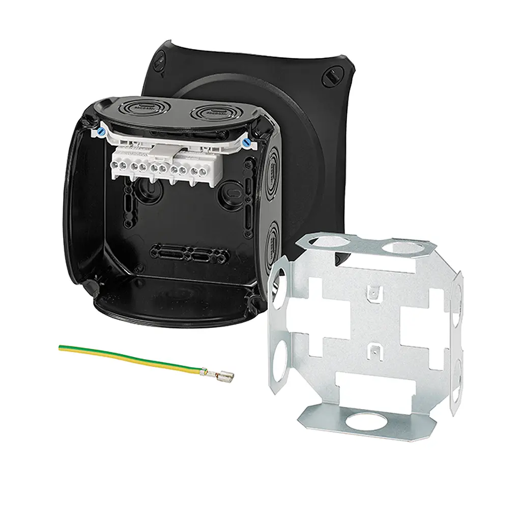 Produktfoto 1 von HENSEL KF Polycarbonat Anschlussbox Schwarz IP66 5 Breite 130 mm Höhe 130 mm Länge 77 mm