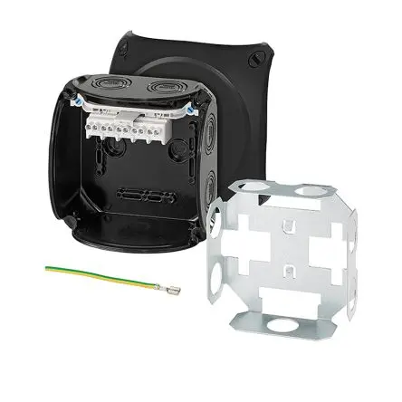 Produktfoto 1 von HENSEL KF Polycarbonat Anschlussbox Schwarz IP66 5 Breite 130mm Höhe 130 mm Länge 77 mm