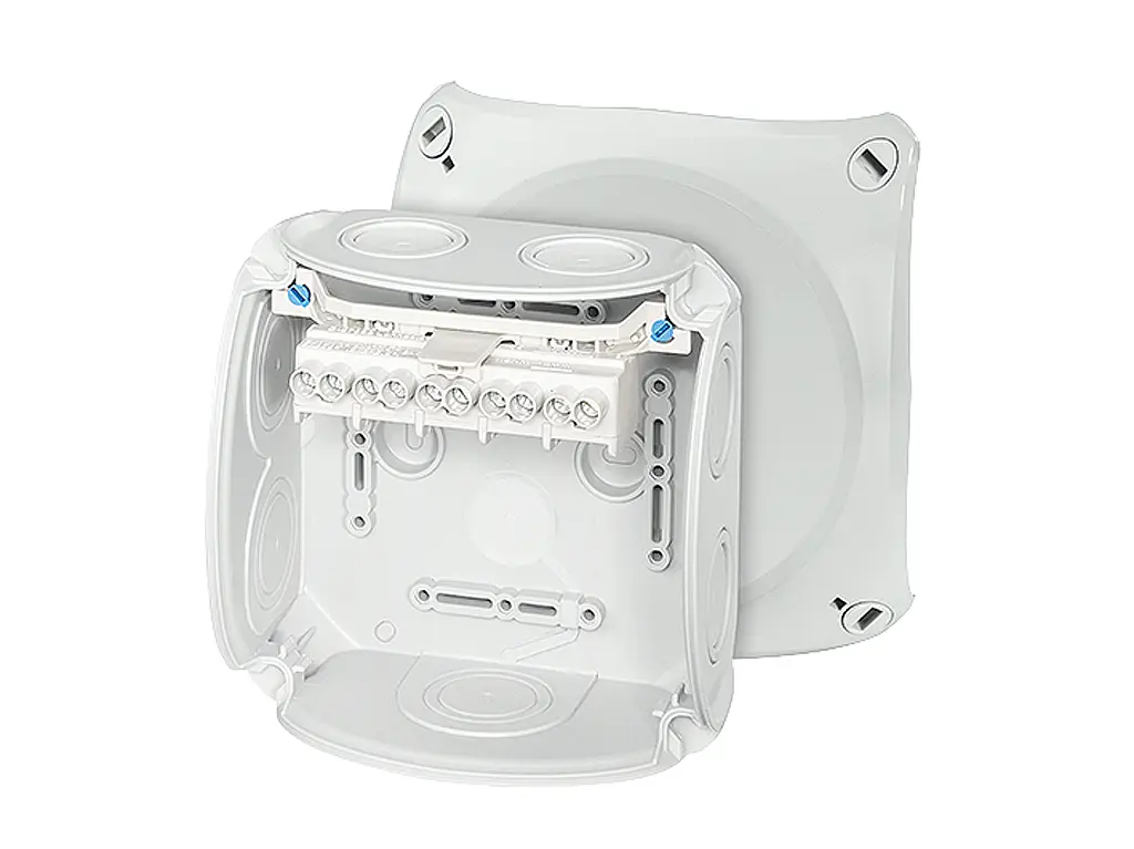 Produktfoto 1 von HENSEL DK Polypropylen Anschlussbox Grau IP66 5 Breite 130 mm Höhe 130 mm Länge 77 mm