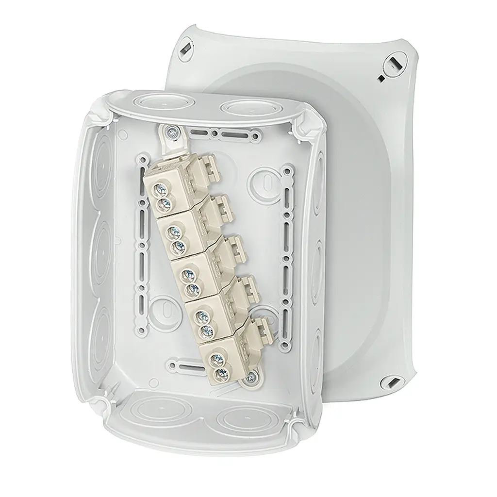 Produktfoto 1 von HENSEL DK Polypropylen Anschlussbox Grau IP66 5 Breite 180 mm Höhe 130 mm Länge 77 mm