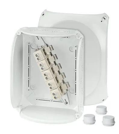 Produktfoto 1 von HENSEL DK Polycarbonat Anschlussbox Grau IP66 5 Breite 255mm Höhe 205 mm Länge 112 mm