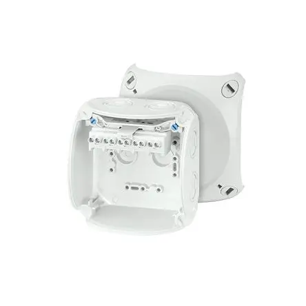 Produktfoto 1 von HENSEL KF 0404 G Polycarbonat Anschlussbox Grau IP66 5 CSA, DE, UL, IEC Breite 104mm Höhe 104 mm Länge 70 mm