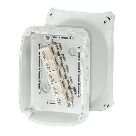 Produktfoto 1 von HENSEL KF Polycarbonat Anschlussbox Grau IP66 5 Breite 130mm Höhe 130 mm Länge 77 mm