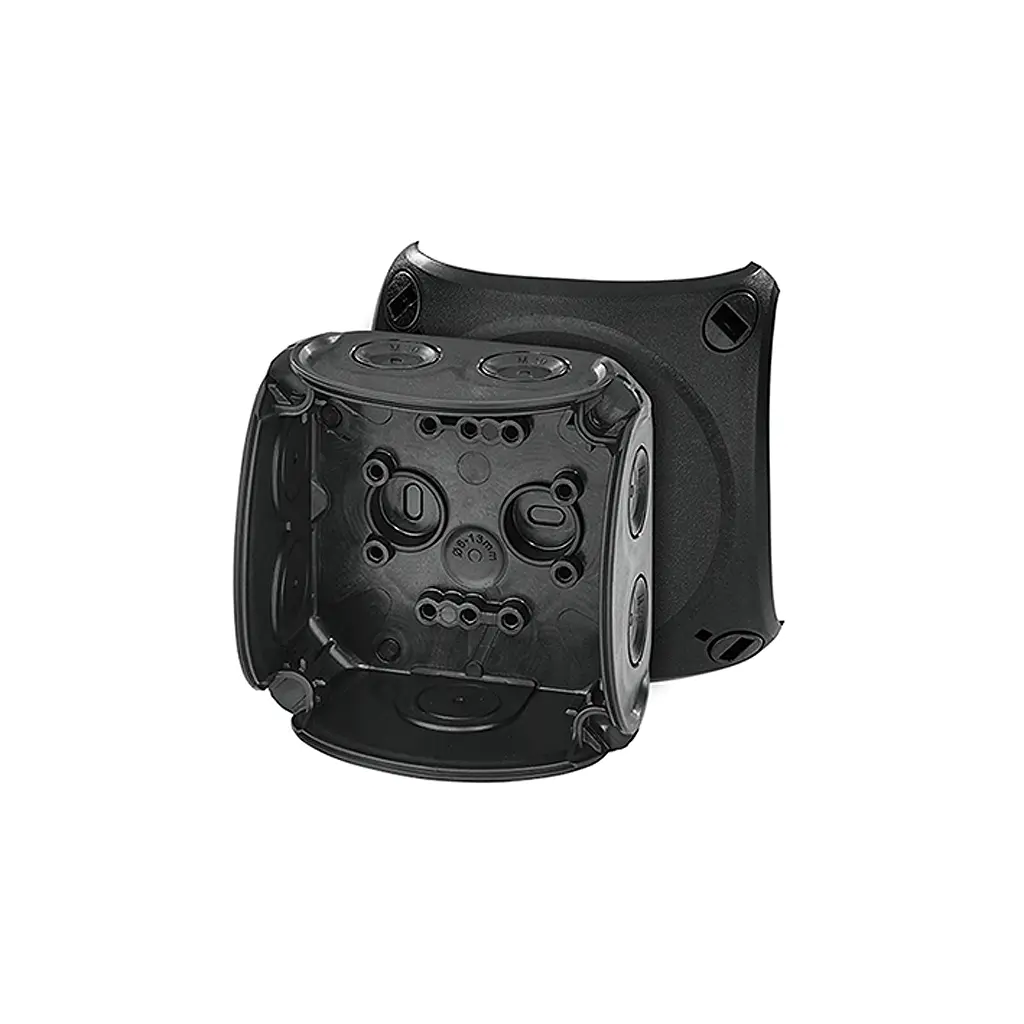 Produktfoto 1 von HENSEL DK Polypropylen Anschlussbox Schwarz IP66 0 Breite 93 mm Höhe 93 mm Länge 62 mm