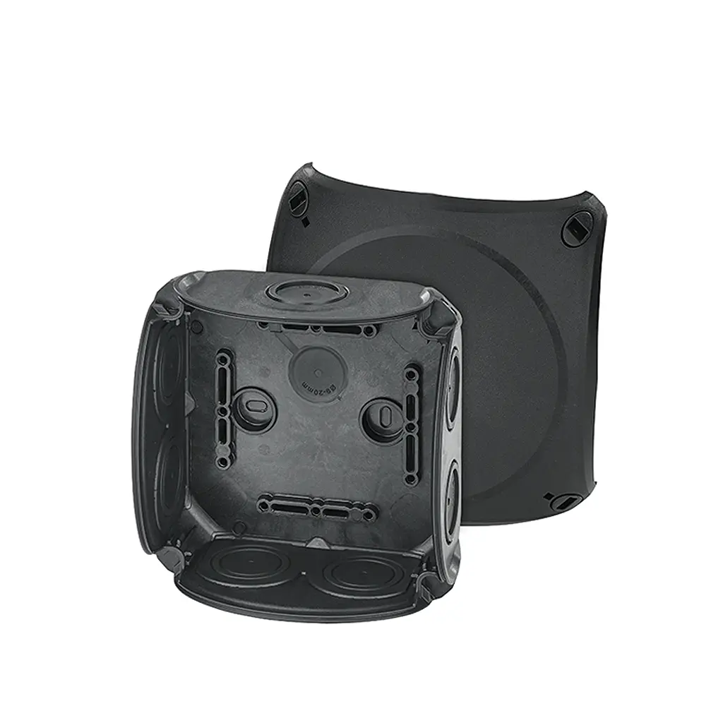 Produktfoto 1 von HENSEL DK Polypropylen Anschlussbox Schwarz IP66 0 Breite 130 mm Höhe 130 mm Länge 77 mm