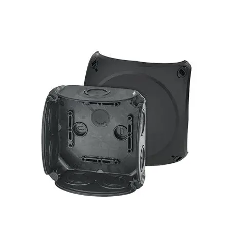 Produktfoto 1 von HENSEL DK Polypropylen Anschlussbox Schwarz IP66 0 Breite 130mm Höhe 130 mm Länge 77 mm