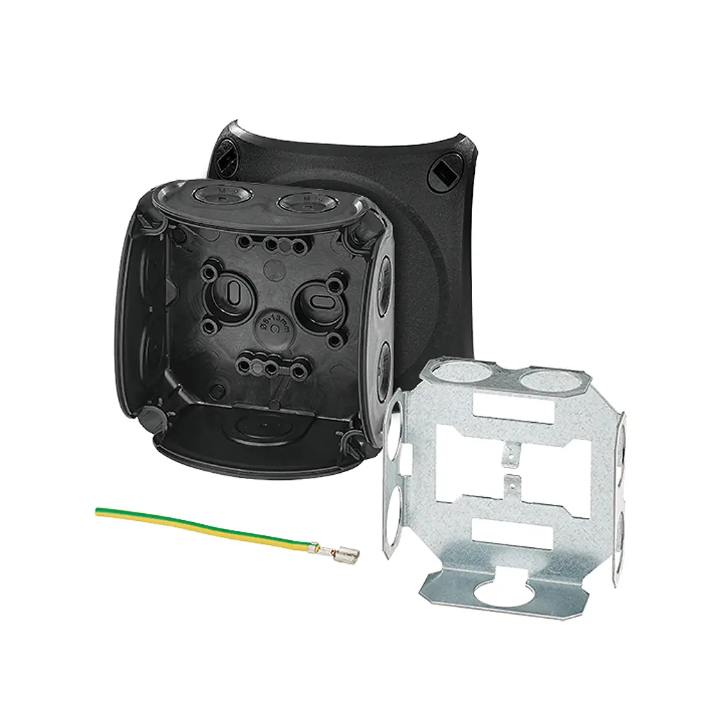 Produktfoto 1 von HENSEL DK Polypropylen Anschlussbox Schwarz IP66 0 Breite 93 mm Höhe 93 mm Länge 62 mm