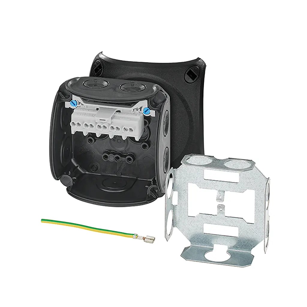 Produktfoto 1 von HENSEL DK Polypropylen Anschlussbox Schwarz IP66 5 Breite 93 mm Höhe 93 mm Länge 62 mm