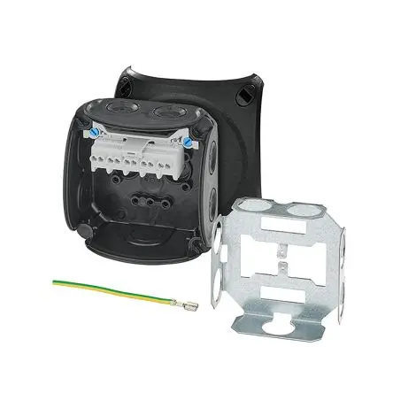 Produktfoto 1 von HENSEL DK Polypropylen Anschlussbox Schwarz IP66 5 Breite 93mm Höhe 93 mm Länge 62 mm