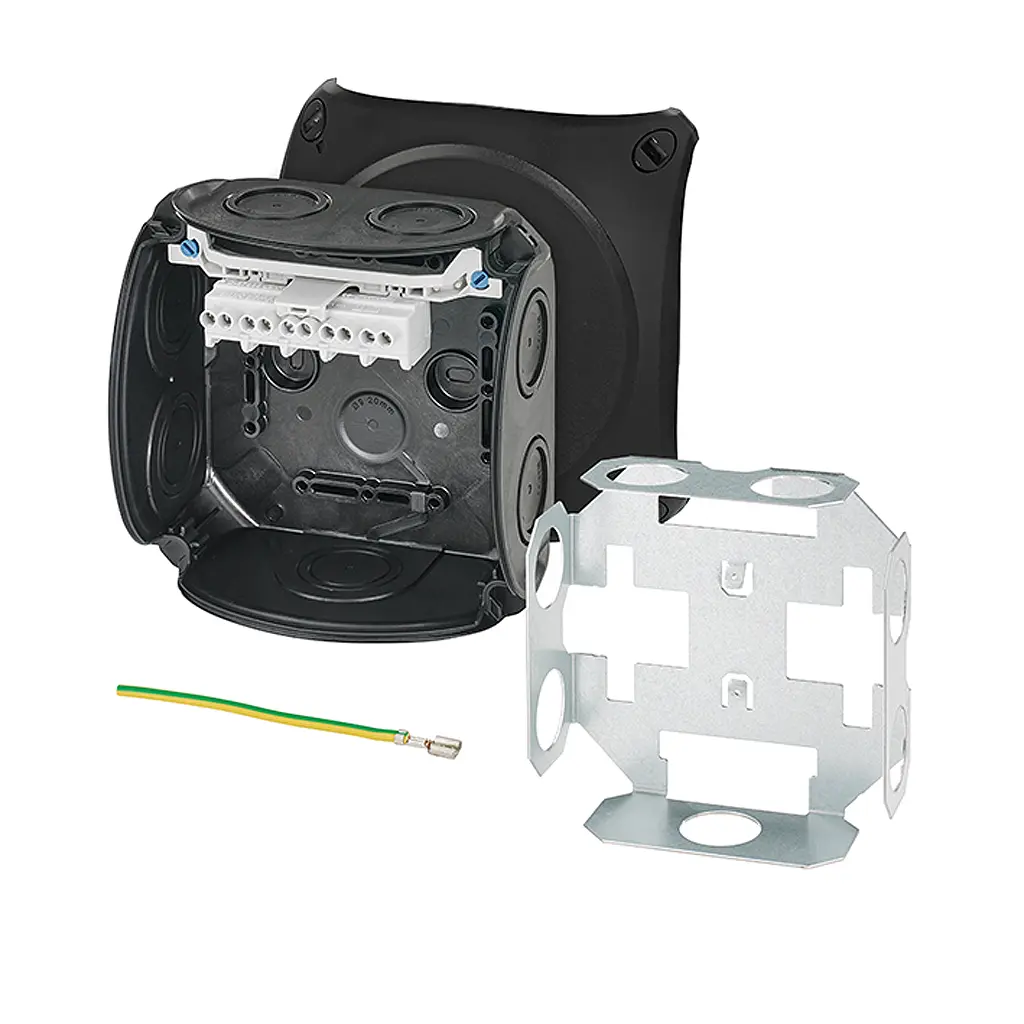 Produktfoto 1 von HENSEL DK Polypropylen Anschlussbox Schwarz IP66 5 Breite 130 mm Höhe 130 mm Länge 77 mm