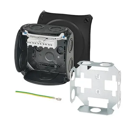 Produktfoto 1 von HENSEL DK Polypropylen Anschlussbox Schwarz IP66 5 Breite 130mm Höhe 130 mm Länge 77 mm