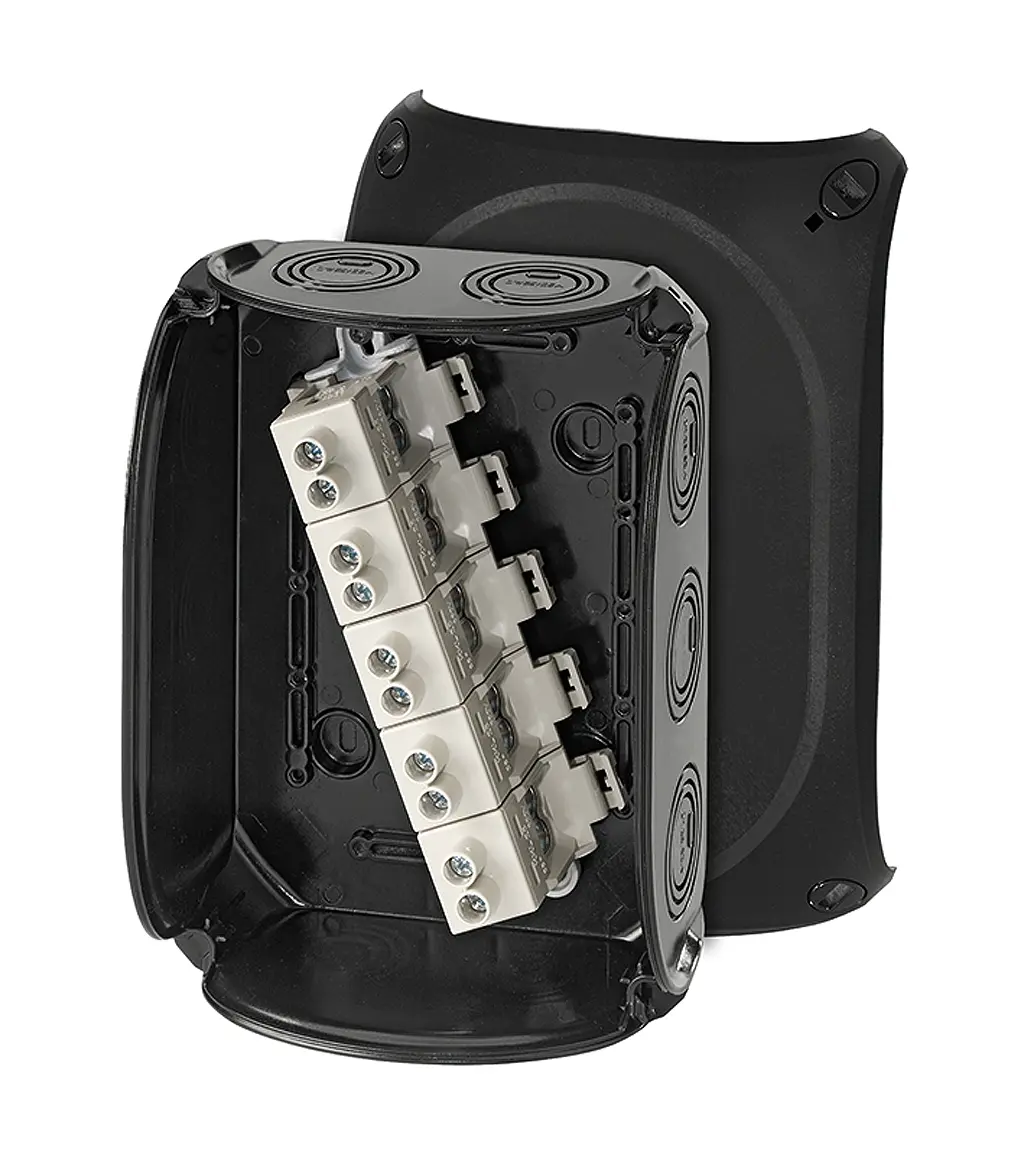 Produktfoto 1 von HENSEL KF Polycarbonat Anschlussbox Grau IP66 5 DNV GL, IEC 60670-22 Breite 210 mm Höhe 155 mm Länge 92 mm