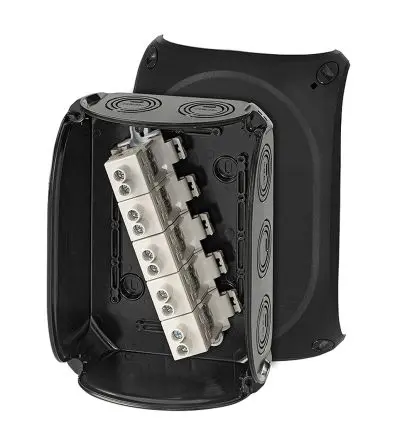 Produktfoto 1 von HENSEL KF Polycarbonat Anschlussbox Grau IP66 5 DNV GL, IEC 60670-22 Breite 210mm Höhe 155 mm Länge 92 mm