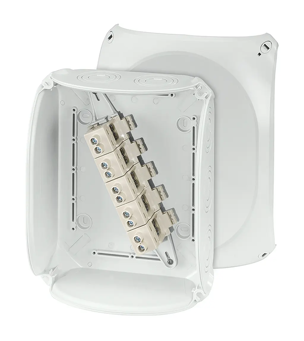 Produktfoto 1 von HENSEL KF Polycarbonat Anschlussbox Grau IP66 5 Breite 255 mm Höhe 205 mm Länge 112 mm