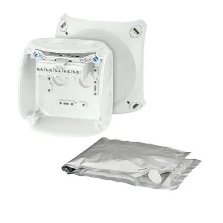 Produktfoto 1 von HENSEL WP 0402 G Polycarbonat Anschlussbox Grau IP68 5 Breite 93mm Höhe 93 mm Länge 62 mm