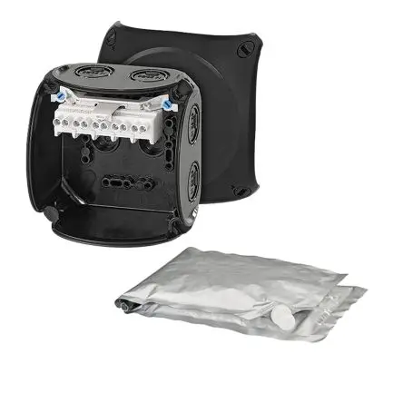 Produktfoto 1 von HENSEL WP Polycarbonat Anschlussbox Schwarz IP68 5 Breite 104mm Höhe 104 mm Länge 70 mm