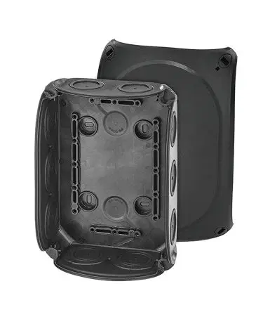 Produktfoto 1 von HENSEL DK Polypropylen Anschlussbox Schwarz IP66 0 Breite 180mm Höhe 130 mm Länge 77 mm