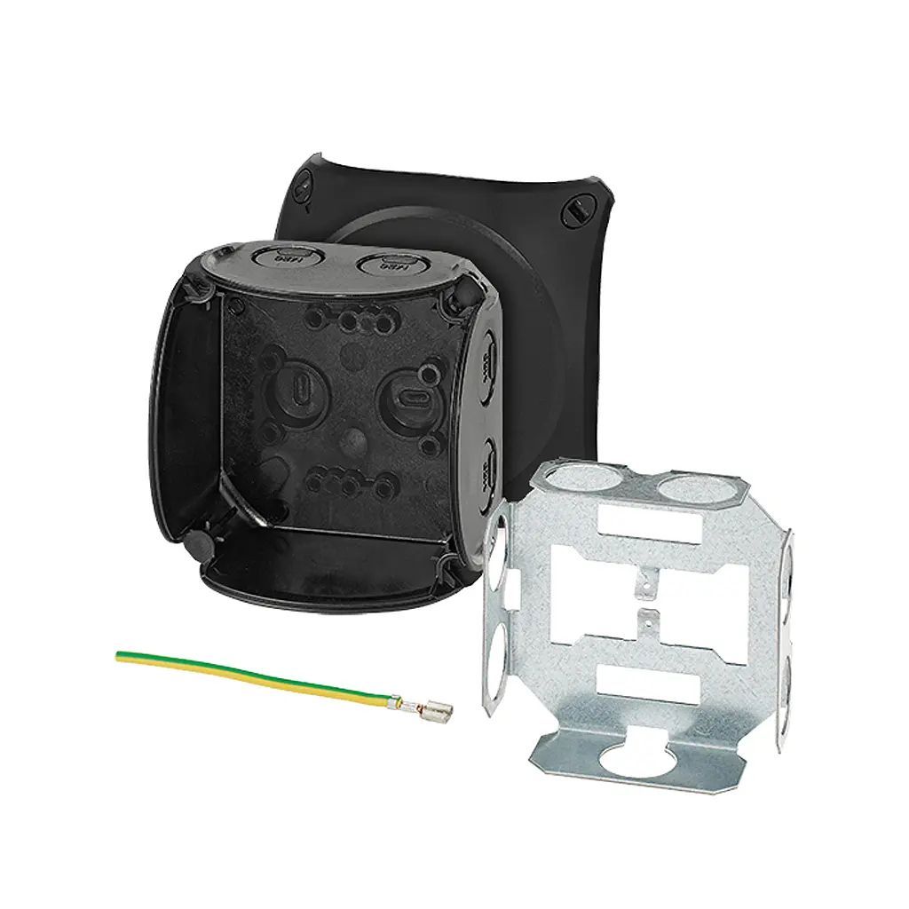 Produktfoto 1 von HENSEL KF Polycarbonat Anschlussbox Schwarz IP66 0 Breite 93 mm Höhe 93 mm Länge 62 mm