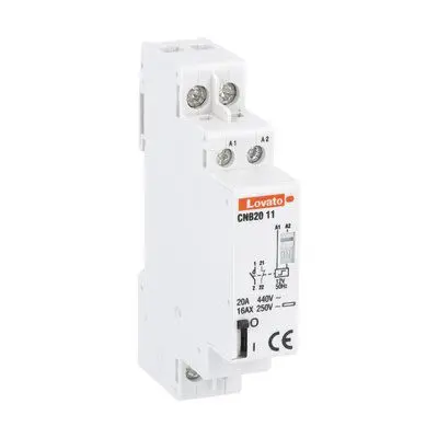 Produktfoto 1 von Lovato CNB Relais mit Verriegelung 12V Spule 1-poliger Umschalter DIN-Hutschiene 20A 18 W