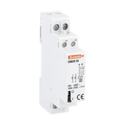 Produktfoto 1 von Lovato CNB Relais mit Verriegelung 230V Spule DPST DIN-Hutschiene 20A 1.7 VA