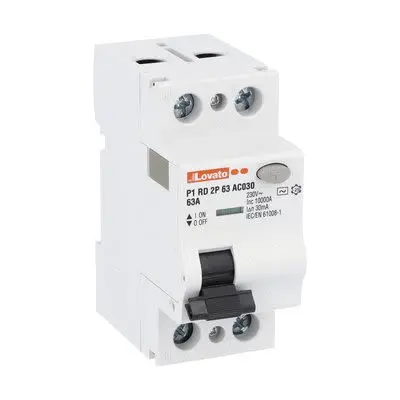 Lovato P1RD FI-Schutzschalter, 2-polig, 63A, 30 mA Typ AC P1 IECENBS 610081, RoHS