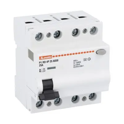 Lovato P1RD Kompaktschutzschalter, 4-polig, 25A, 30 mA Typ A P1RD4P RoHS, IECENBS 610081