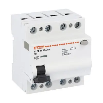 Produktfoto 1 von Lovato P1RD Leistungsschalter MCCB, 4-polig, 40A, 30mA Typ A P1RD4P 230 or 400V ac