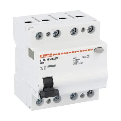 Produktfoto 1 von Lovato P1RD Kompaktschutzschalter, 4-polig, 40A, 30 mA Typ A P1RD4P IECENBS 610081, RoHS