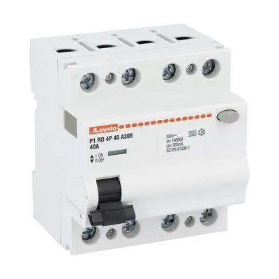 Produktfoto 1 von Lovato P1RD Leistungsschalter MCCB, 4-polig, 40A, 300mA Typ A P1RD4P 230 or 400V ac