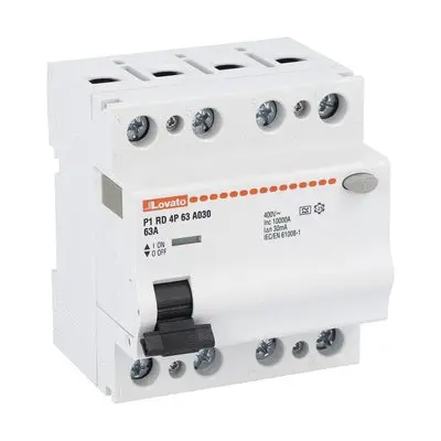 Produktfoto 1 von Lovato P1RD Leistungsschalter MCCB, 4-polig, 63A, 30mA Typ A P1RD4P 230 or 400V ac