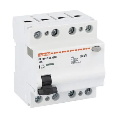 Produktfoto 1 von Lovato P1RD Leistungsschalter MCCB, 4-polig, 63A, 300mA Typ A P1RD4P 230 or 400V ac