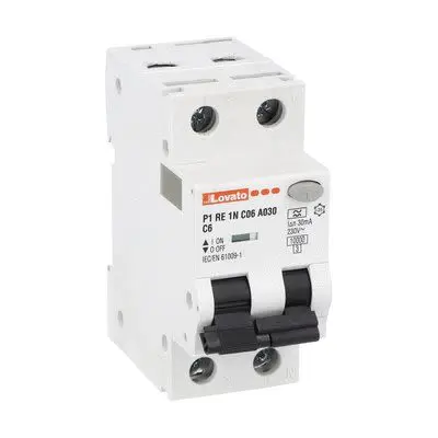 Produktfoto 1 von Lovato P1RE1NC P1RE FI/LS-Schalter (RCBO) 6A, 1-polig Typ A, Empfindlichkeit 30 mA