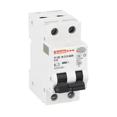 Produktfoto 1 von Lovato P1RE1NC P1RE FI/LS-Schalter (RCBO) 13A, 1-polig Typ A, Empfindlichkeit 30 mA