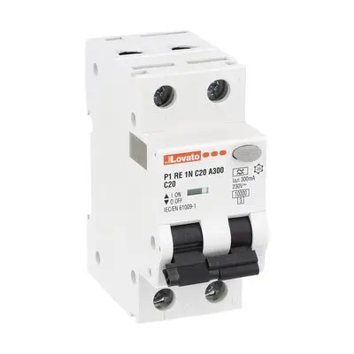 Produktfoto 1 von Lovato P1RE1NC P1RE FI/LS-Schalter (RCBO) 20 A, 1-polig Typ A, Empfindlichkeit 300 mA