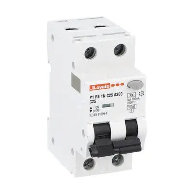Produktfoto 1 von Lovato P1RE1NC P1RE FI/LS-Schalter (RCBO) 25A, 1-polig Typ A, Empfindlichkeit 300 mA