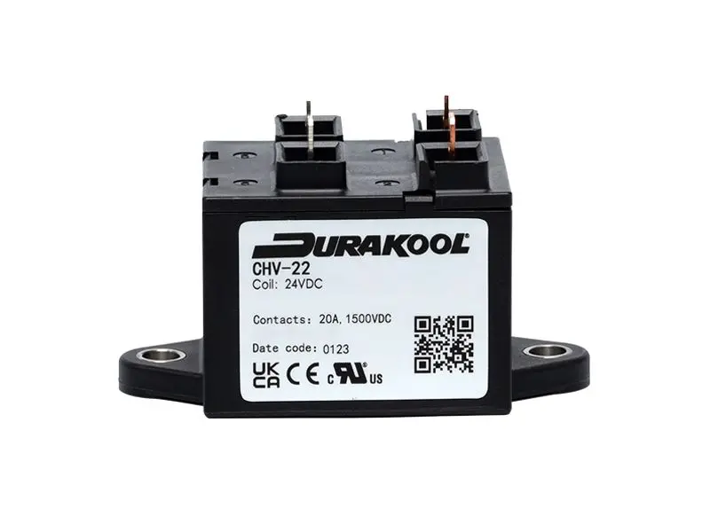 Produktfoto 1 von Durakool CHV20 Schütz 24 V dc-Spule, 1-polig, 1.5kV dc / 20 A 3 kW Nein