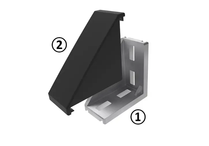 Produktfoto 1 von RS PRO 93W Verbindungskomponente, Winkel-Halterung, Steckverbinderhalterung und Gelenk für 10 mm, M8, L. 43 mm passend