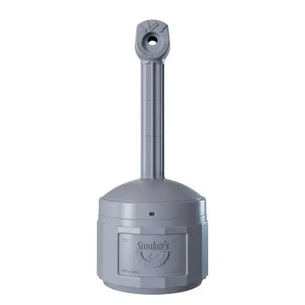 Produktfoto 1 von Justrite Polyethylen Aschenbecher für den Außenbereich 15L Grau, stehend, 419 mm x 978 mm x 419mm
