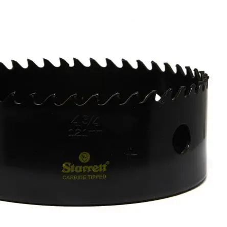 Produktfoto 1 von Starrett, Ø 121 mm Wolframcarbid Lochsäge Stahl, Gusseisen, Edelstahl, Nichteisenmetall, Aluminium, Kupfer / Bohrtiefe