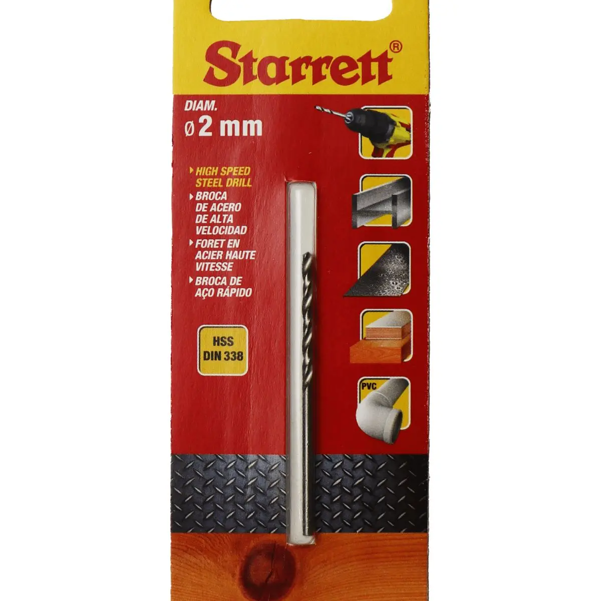 Produktfoto 1 von Starrett KBAR HSS Spiralbohrer 2mm x 49 mm, Anschliffwinkel 130°