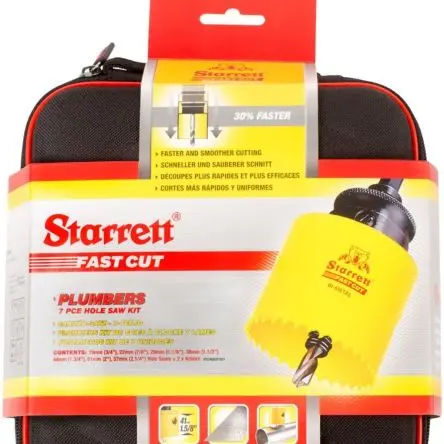 Produktfoto 1 von Starrett, Ø 19 mm, 22 mm, 29 mm, 38 mm, 44 mm, 51 mm, 57 mm Bi-Material Lochsäge Zentrierbohrer inkl. / Bohrtiefe 41 mm