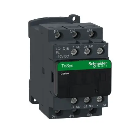Produktfoto 1 von Schneider Electric TeSyS D Schütz 110V dc-Spule, 3-polig, 440V / 18 A 110V dc 3 Schließer Motorsteuerung,
