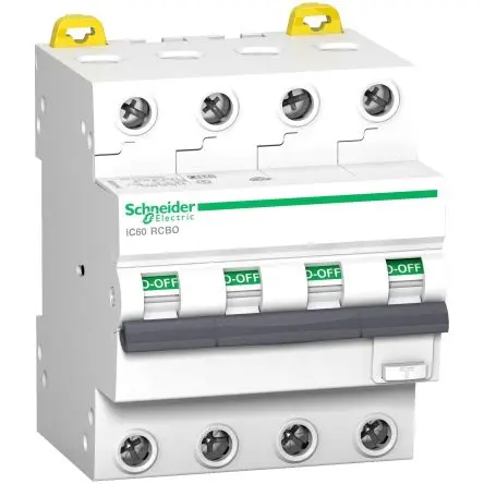 Produktfoto 1 von Schneider Electric Acti9 iC60 FI/LS-Schalter (RCBO) 32A, 4-polig Typ AC, Empfindlichkeit 30 mA