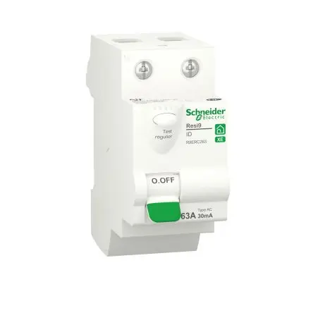 Produktfoto 1 von Schneider Electric Resi9 XE FI-Schutzschalter, 2-polig, 63A, 30 mA Typ AC Resi9 EN/IEC 61008, NF, CE